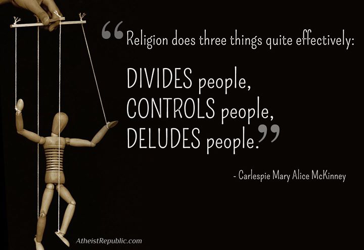Religion does three things quite effectively
