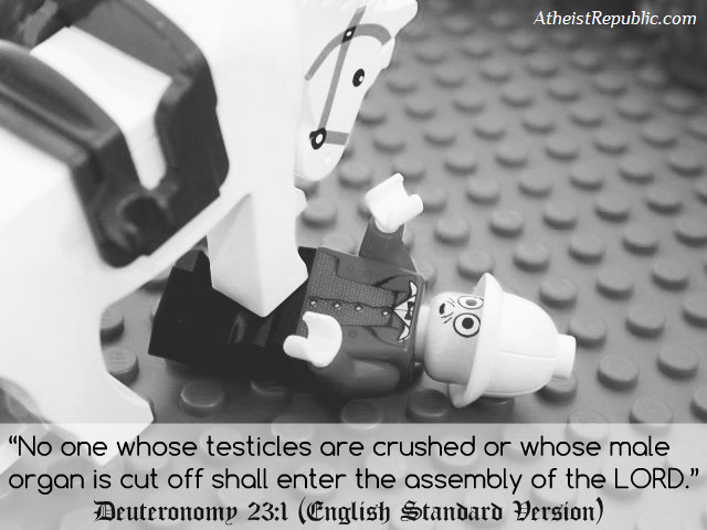 No one whose testicles are crushed shall enter Heaven!