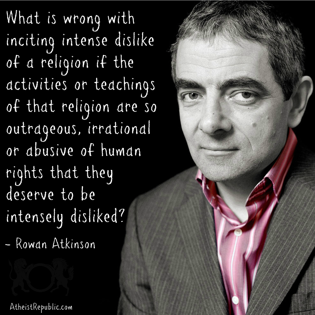 Rowan Atkinson Dislike of Religion