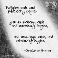 Philosophy Begins Where Religion Ends