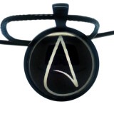 Atheist Logo, Black and White Pendant Necklace