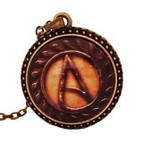 Atheist Logo, Vintage Bronze Pendant